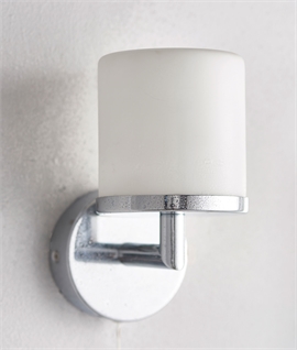Cost Friendly IP44 Bathroom Wall Light with Pullcord - 160mm