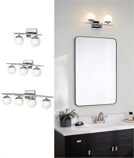 Bathroom IP44 Opal Globe & Chrome Wall Light - 3 Options