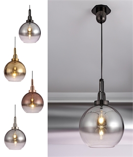 Globe 30cm Pendant with Fade Design Glass - 4 Options