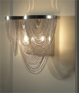 Chain and Scoop Wall Light - Nickel