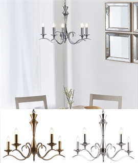 5 Light Bare Bulb Chandelier - 610mm Diameter