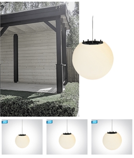 Exterior White Globe Pendant Lights -  IP54 Rated