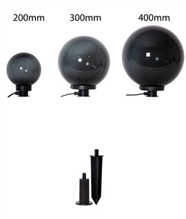 Outdoor Black Globe for Lawns and Patios - IP44