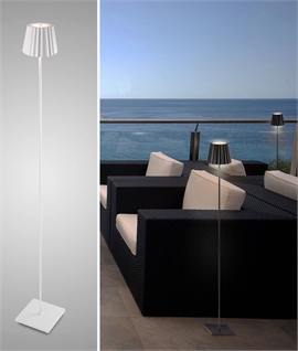Outdoor Rechargeable LED Floor Lamp - White or Black 