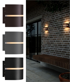 Exterior Curved Up & Down Wall Light - 3 Finishes