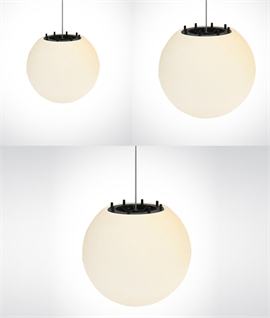 Exterior White Globe Pendant Lights -  IP54 Rated