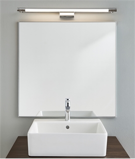 Chrome Wide LED Over Mirror Wall Light - IP44 Rated