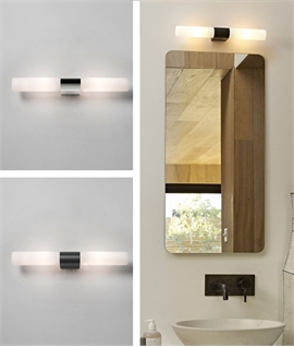 Diffused Twin Wall Light For Over Bathroom Mirrors - 2 Finishes