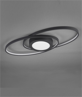 Flush Mounted Oval LED Ceiling Light - Black