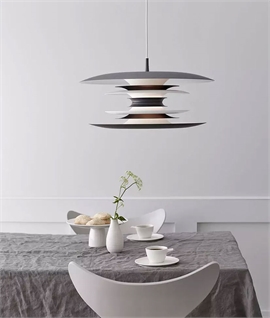 Grey & Black Scandinavian Layered Pendant - Dia 50cm