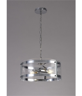 Panis Pendant, 2 Light E27, Polished Chrome