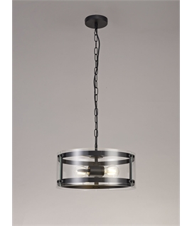 Panis Pendant, 2 Light E27, Matt Black
