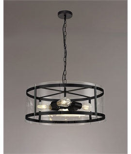 Panis Pendant, 4 Light E27, Matt Black