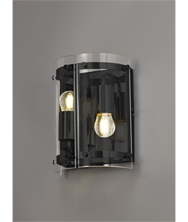 Panis Wall Light, 2 Light E27, Matt Black