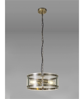 Panis Pendant, 2 Light E27, Antique Brass