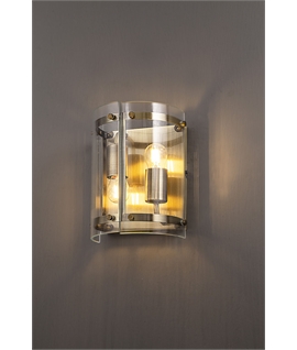 Panis Wall Light, 2 Light E27, Antique Brass