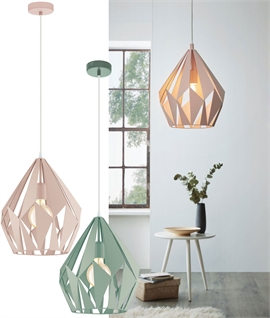 Geometric Metal Pendant - Pastel Colours