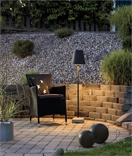Floor Light for Outdoor Seating Area - Black with Concrete Base