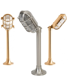 Nautical Design Low Level Light for Footpaths - Nickel Plated or Solid Brass