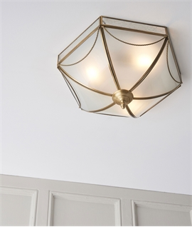 Traditional Hexagonal Flush Ceiling Light