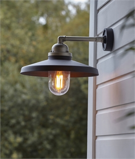 Industrial Exterior Pipe Wall Light with Clear Glass