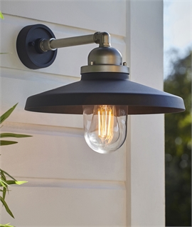 Industrial Exterior Pipe Wall Light with Clear Glass
