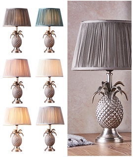 Pineapple Base Table Lamp and Pleated Shade