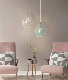 Geometric Metal Pendant - Pastel Colours