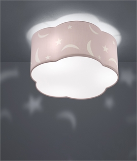Nursery Flush Mounted Pattern Ceiling Light - Pastel Shades