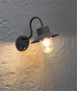 Black Swan Neck PIR Fisherman Style Wall Light