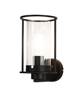 Black & Clear Glass Wall Light for E27 Lamp