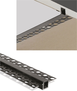 Black 2m Recessed aluminium profile with PC black diffuser for 10mm LED Tape