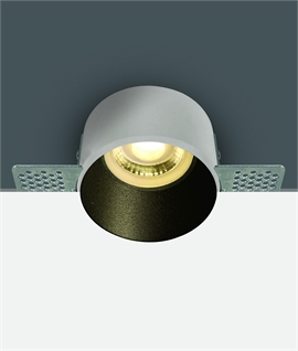 Trimless Plaster-in Low Glare Recessed Spotlight - GU10 Lampholder