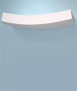 Slim Curved Plaster Wall Uplight with wall wash effect