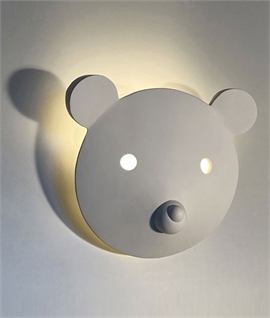 Nursery Plaster Wall Light - Teddy Bear