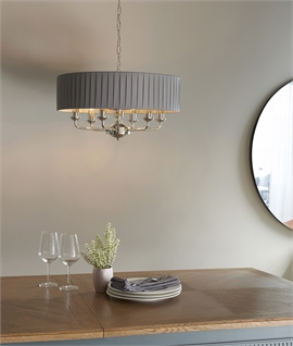 Bright Nickel 6 Arm Chandelier With Choice of Shade