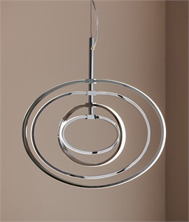LED Circular 4 Light Pendant - Matt Black or Polished Chrome