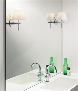 Bathroom Safe Wall Light & Glass Coolie Shade - 3 Options