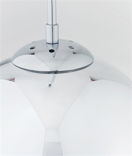 Rippled Glass Globe Light Pendant with Chrome Finish