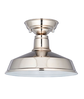 Bright Nickel Semi-Flush Ceiling Light 