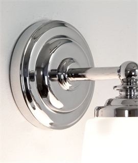 Classic Chrome Stem Bathroom Wall Light With Opal Drop Glass 