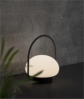 Cute Rechargeable Table Light - Opal & Black Portable for Gardens