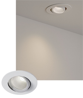 7w Adjustable LED Downlight in Matt White - CCT switched 3000,4000 or 5000k 560 Lumens