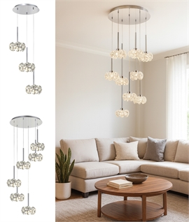 Decorative Crystal & Chrome Multiple Flex Ceiling Light  Decorative Crystal & Chrome Multiple Flex Ceiling Light
