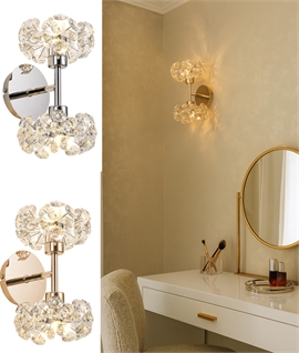 Switched Up & Down Wall Lamp with Crystal Shades