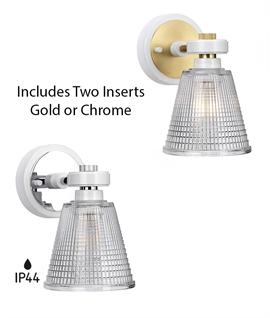 Prismatic Glass IP44 Wall Light - Up or Down 