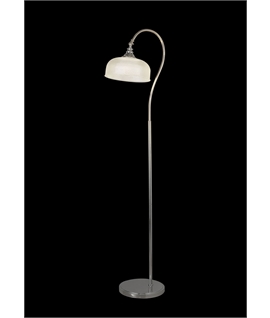 Prismo Floor Lamp 1 Light E27 Polished Nickel-Prismatic Glass