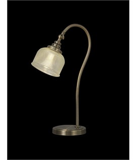 Prismo Table Lamp 1 Light E27 Antique Brass-Prismatic Glass