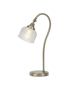Prismo Table Lamp 1 Light E27 Antique Brass-Prismatic Glass