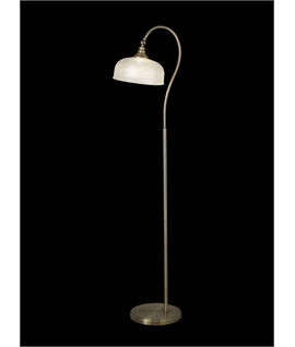 Prismo Floor Lamp 1 Light E27 Antique Brass-Prismatic Glass